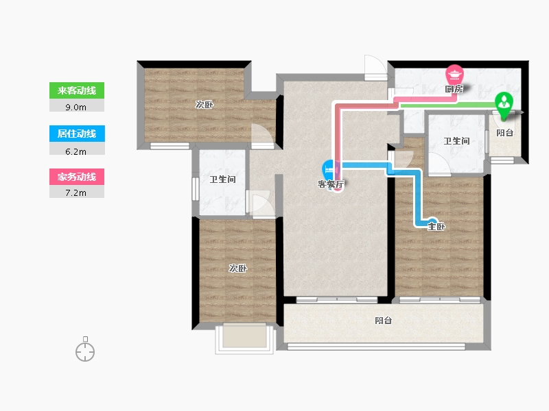 云南省-昆明市-海伦堡晋云府-103.00-户型库-动静线