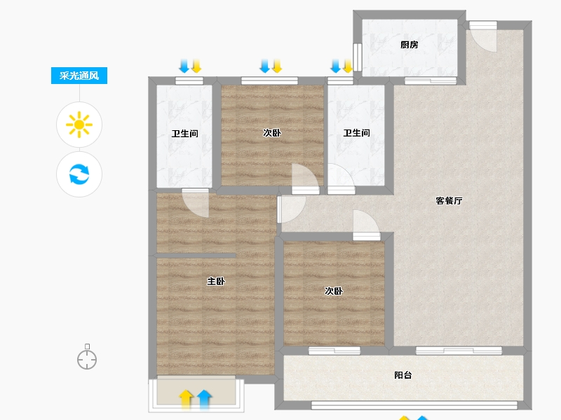 河南省-周口市-一峰梦想城-97.00-户型库-采光通风