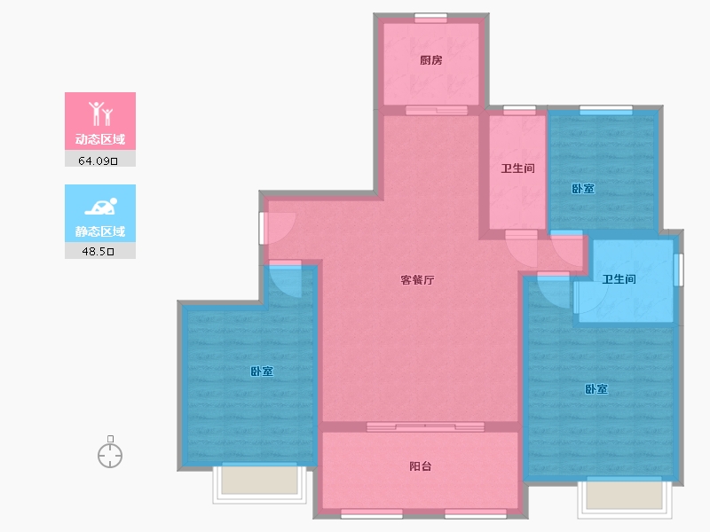 河南省-安阳市-建业壹号城邦-101.15-户型库-动静分区