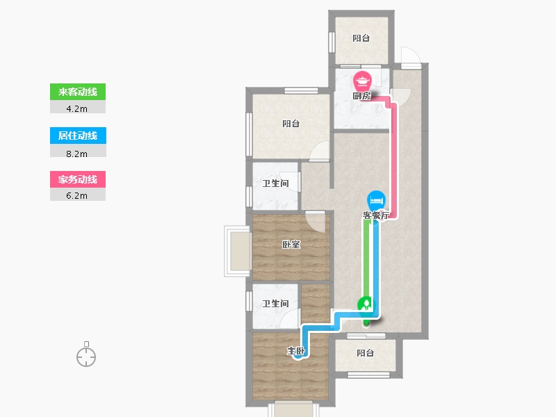 广东省-惠州市-新华联广场-86.00-户型库-动静线