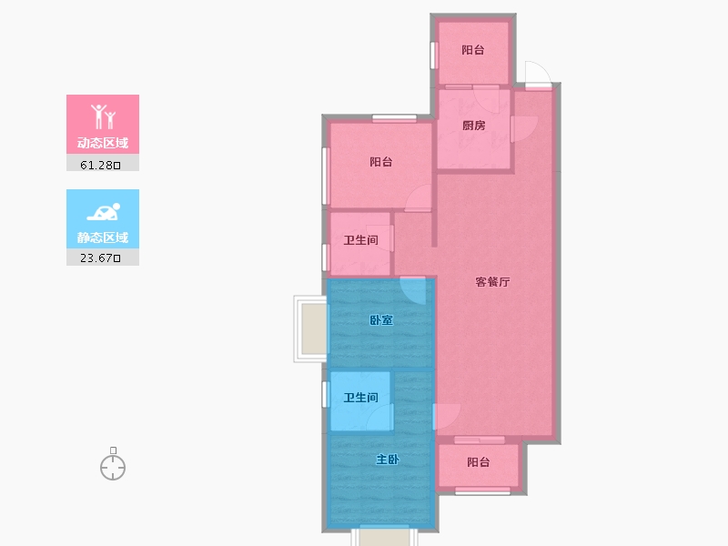 广东省-惠州市-新华联广场-86.00-户型库-动静分区