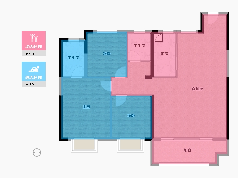 湖北省-襄阳市-绿地城际空间站-98.00-户型库-动静分区