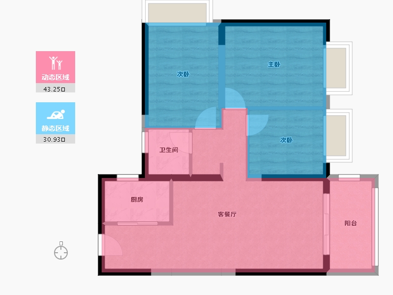 云南省-昆明市-金地自在城-78.90-户型库-动静分区