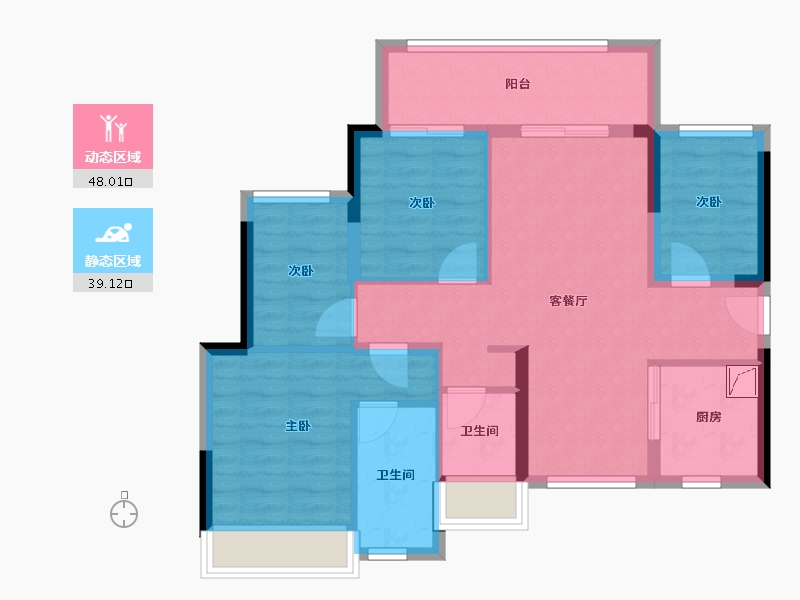 广东省-广州市-越秀·天悦云湖-77.00-户型库-动静分区