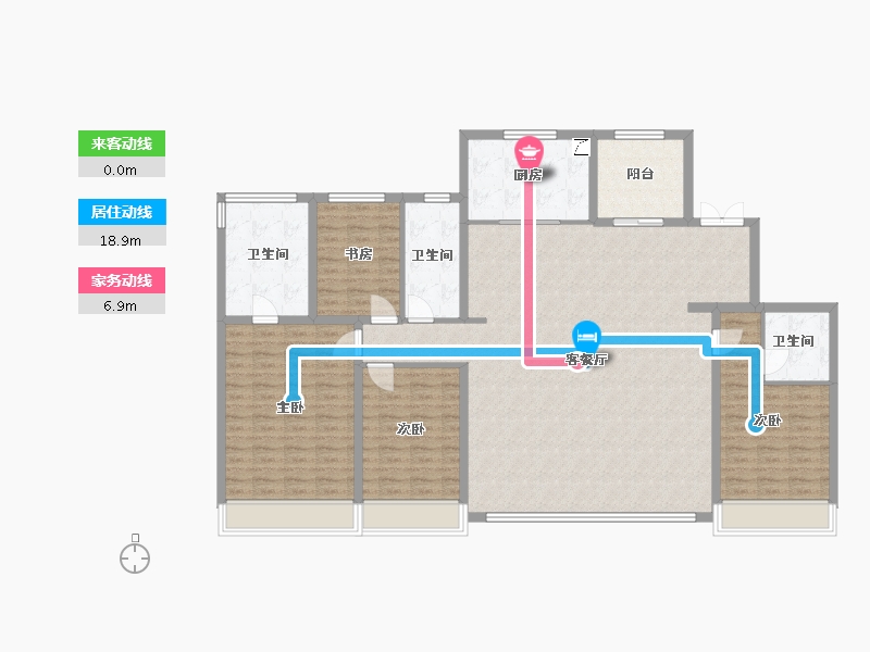 陕西省-西安市-新希望锦麟天玺-160.00-户型库-动静线