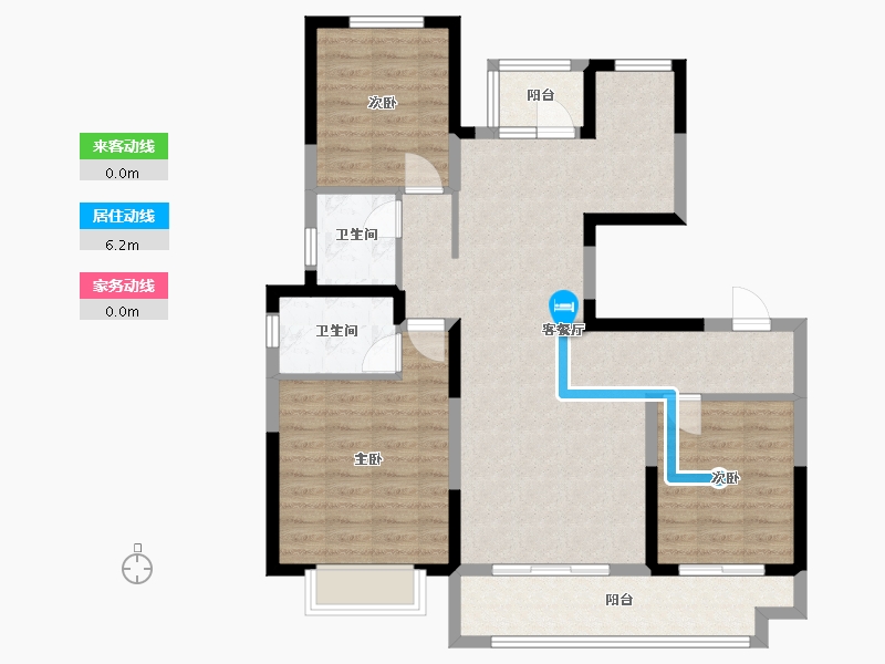 山东省-滨州市-中梁首府壹号-105.00-户型库-动静线