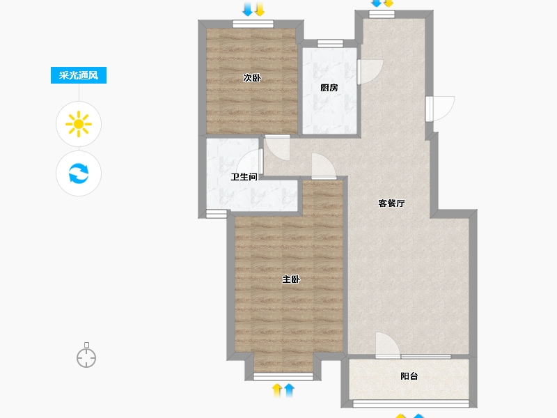 天津-天津市-云锦世家-74.00-户型库-采光通风