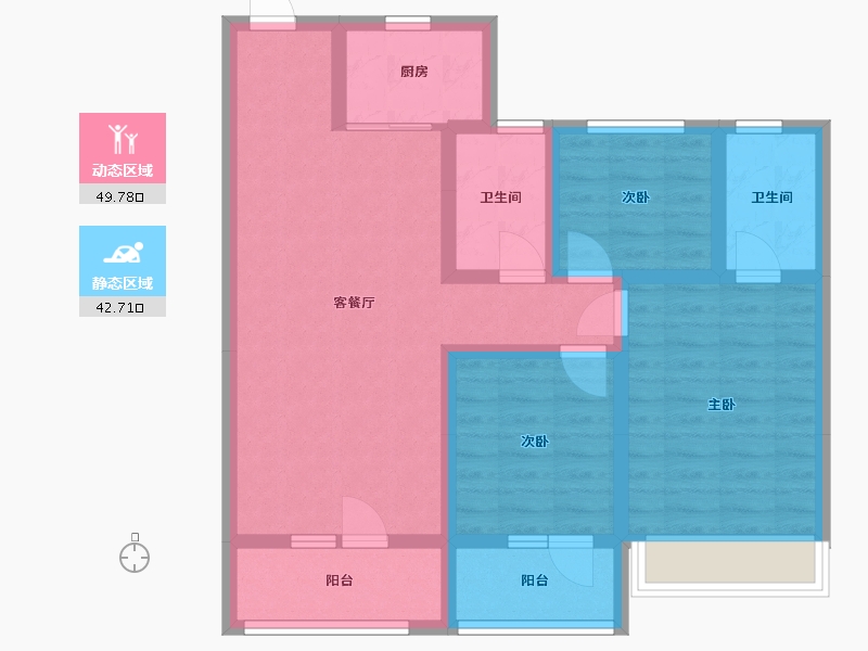 山东省-济宁市-青特瑞马星悦-83.60-户型库-动静分区