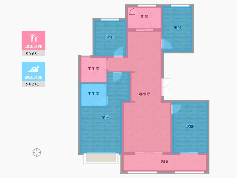 陕西省-西安市-西安绿城全运村木兰郡-101.18-户型库-动静分区