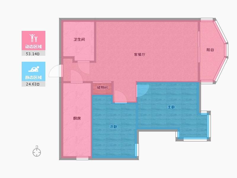 北京-北京市-西豪逸景家园-77.00-户型库-动静分区