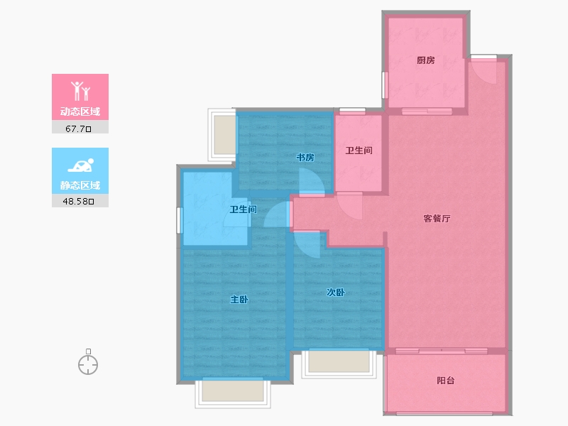 贵州省-贵阳市-恒大南明御府-105.58-户型库-动静分区