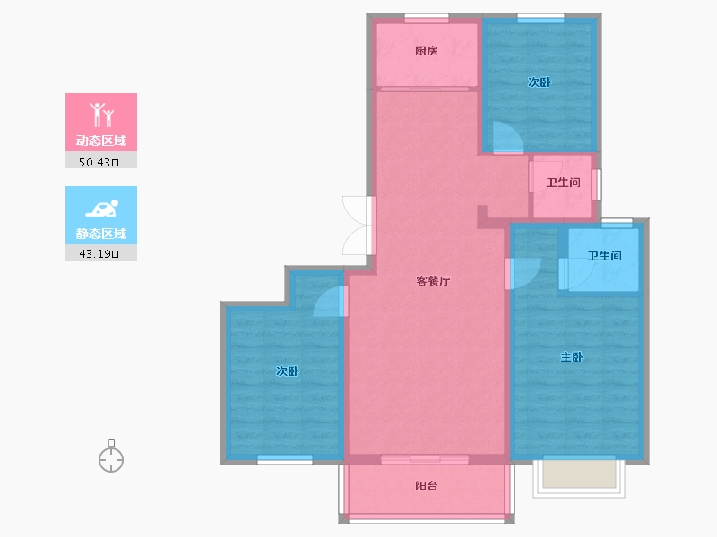 山西省-临汾市-尧星紫园-100.00-户型库-动静分区