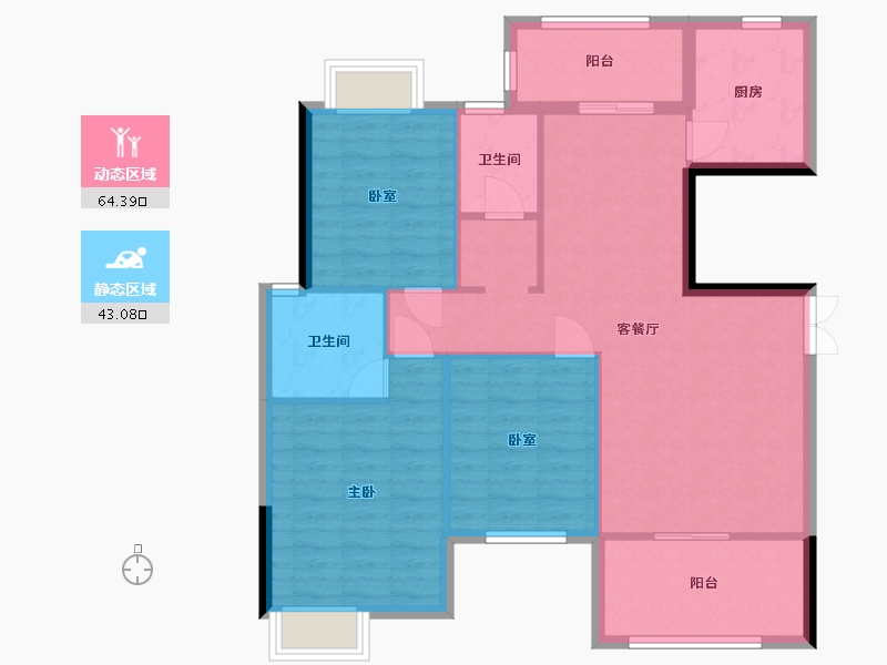 湖南省-常德市-珑悦台-99.00-户型库-动静分区