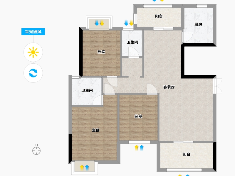 湖南省-常德市-珑悦台-99.00-户型库-采光通风