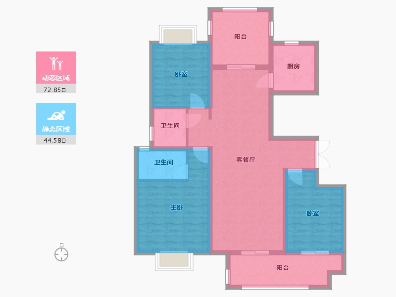 河南省-安阳市-建业城-105.00-户型库-动静分区