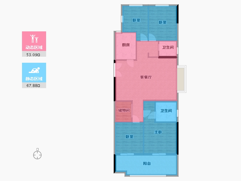 浙江省-温州市-南门佳园-110.00-户型库-动静分区