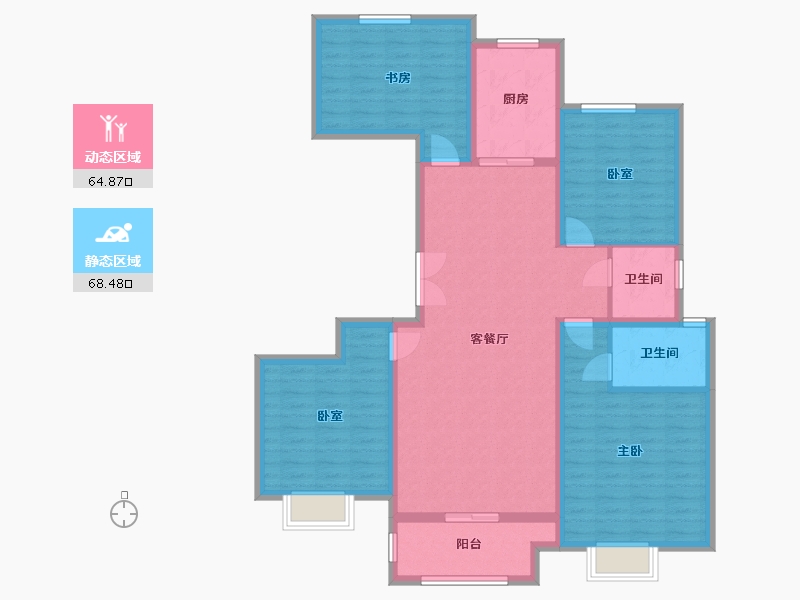 河南省-郑州市-浩创梧桐花语-120.00-户型库-动静分区