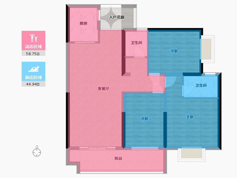 广西壮族自治区-南宁市-桂粮苑-119.00-户型库-动静分区