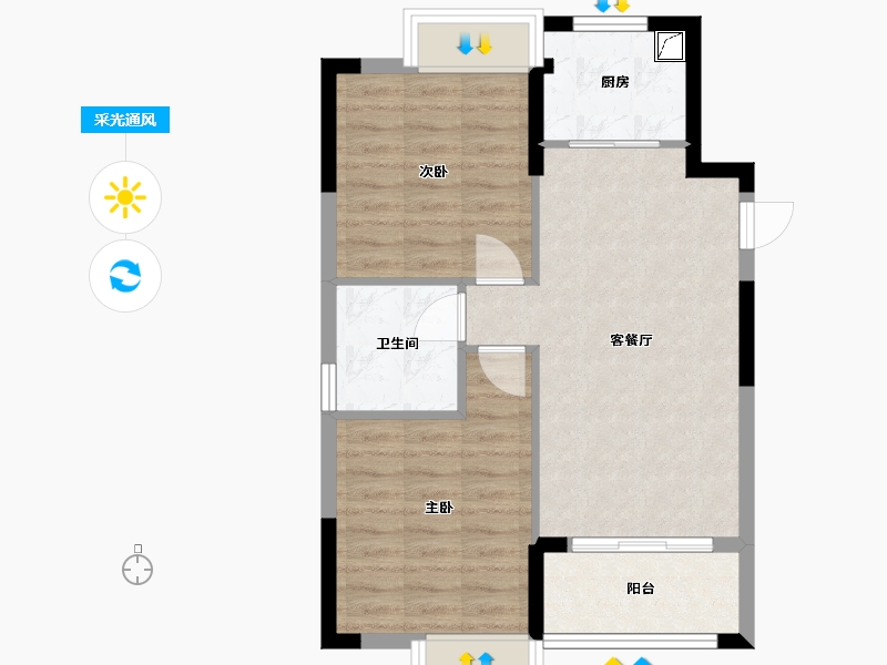 福建省-南平市-云谷小区-60.00-户型库-采光通风