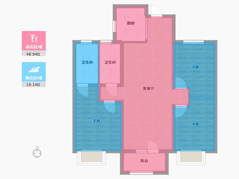 山东省-青岛市-大云谷金茂府-86.54-户型库-动静分区