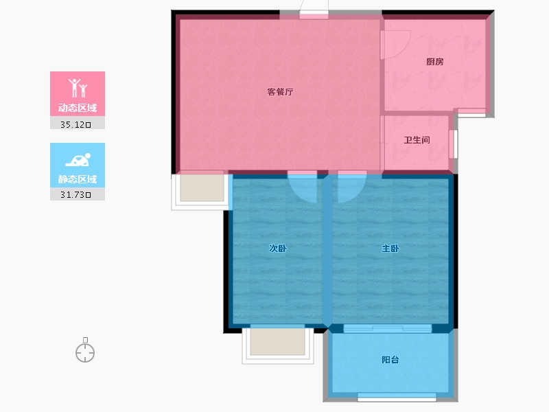 安徽省-合肥市-滨湖沁园-60.00-户型库-动静分区