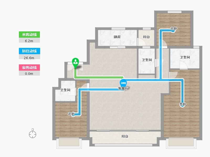 陕西省-西安市-金泰贞观悦府-140.00-户型库-动静线