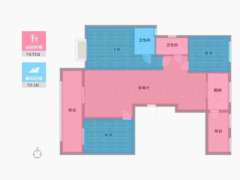 北京-北京市-固始院子-130.00-户型库-动静分区