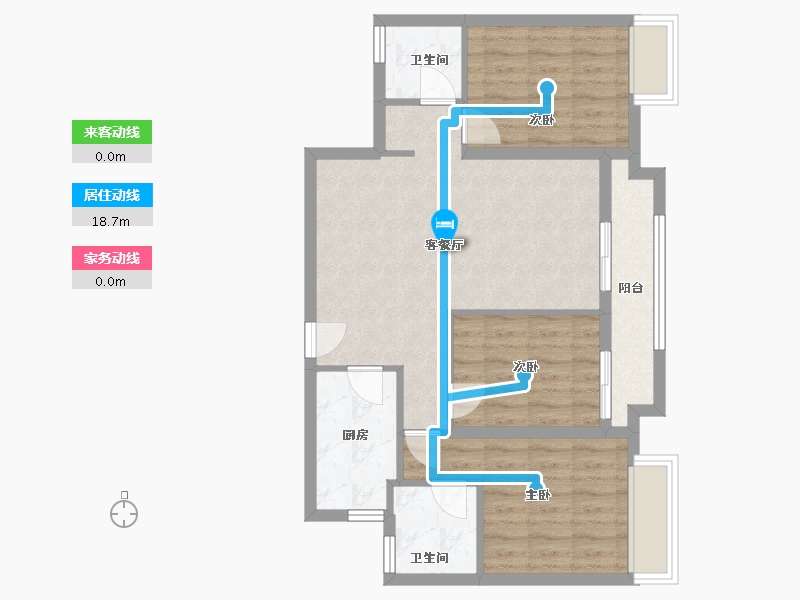 湖北省-武汉市-长投绿城兰园-85.00-户型库-动静线