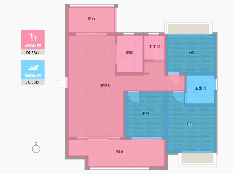 广西壮族自治区-北海市-合浦玫瑰诚央府-115.00-户型库-动静分区