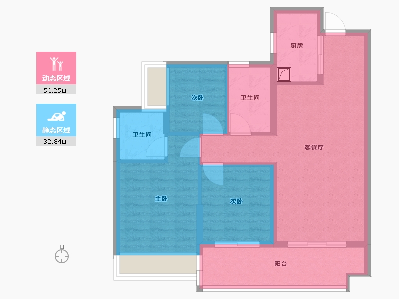 广东省-湛江市-金地自在城-75.00-户型库-动静分区