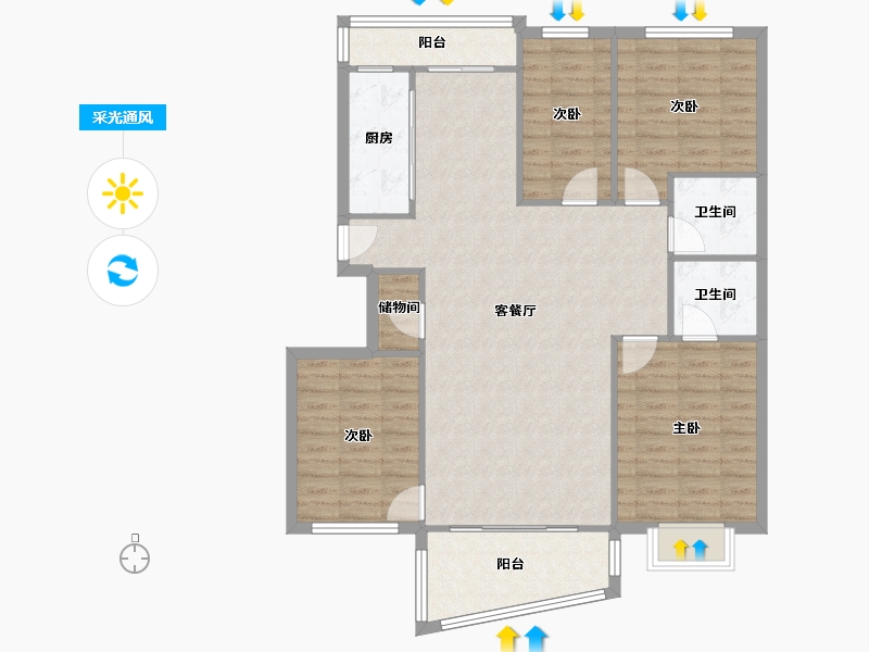 福建省-福州市-江南名城-125.00-户型库-采光通风