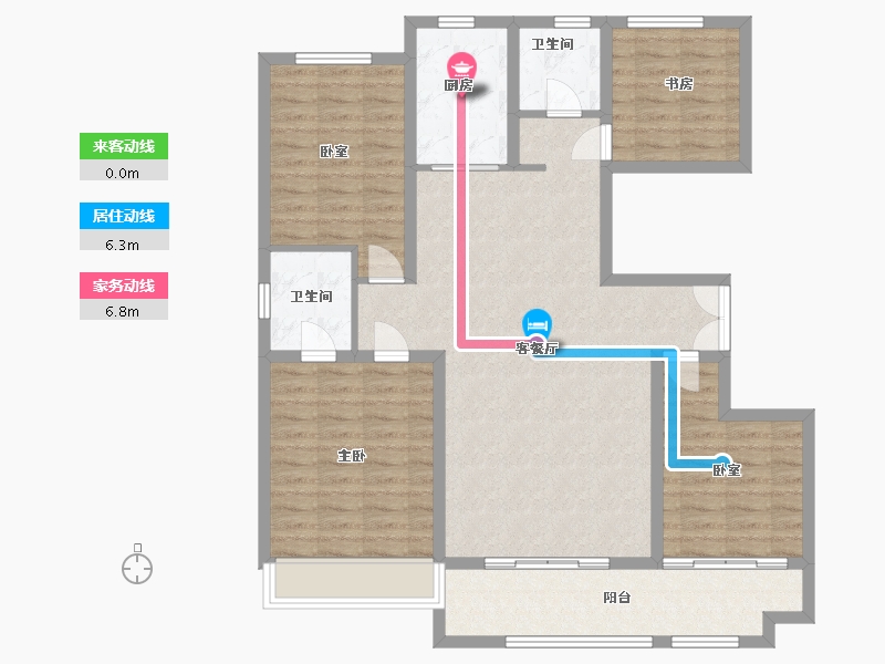 山东省-潍坊市-恒信绿城春风江南-113.13-户型库-动静线