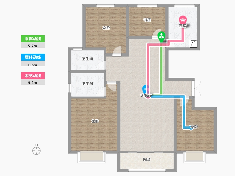 山东省-菏泽市-天华公馆-130.00-户型库-动静线