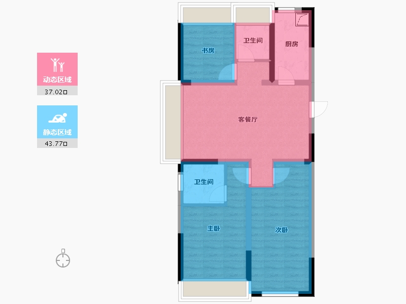 辽宁省-沈阳市-吾悦华府2期-78.58-户型库-动静分区