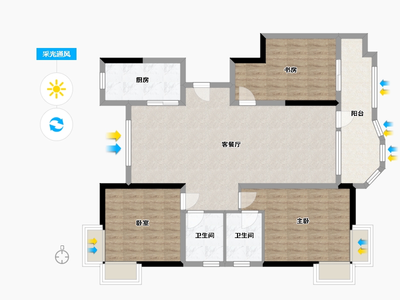 山东省-济宁市-瑞马大都会-108.00-户型库-采光通风