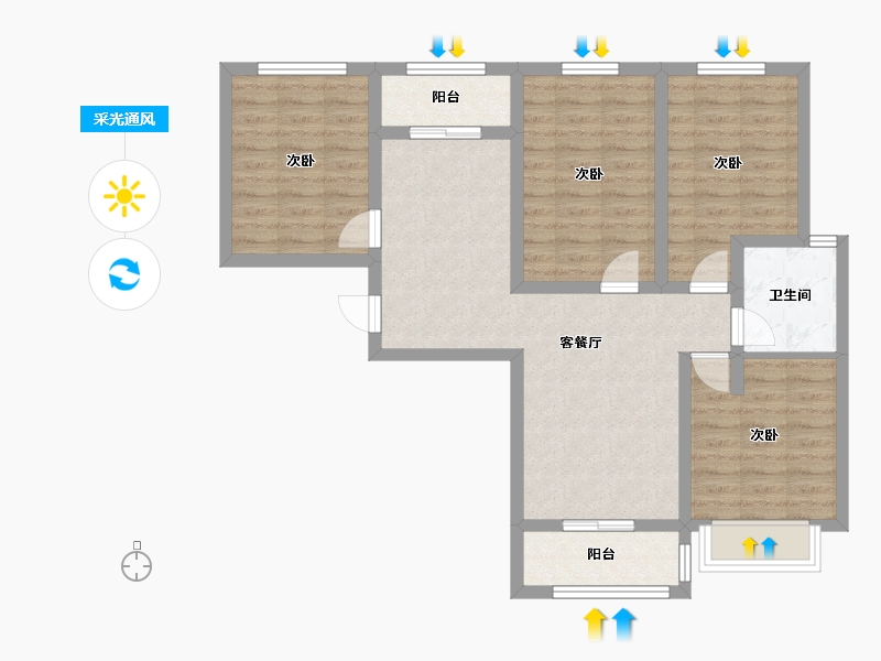 河南省-信阳市-宽景一品-94.29-户型库-采光通风