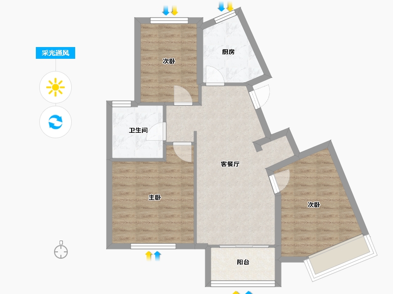 上海-上海市-茸达苑-70.00-户型库-采光通风