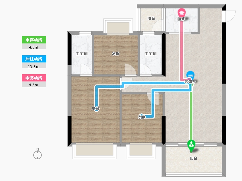 广东省-清远市-凯旋都汇-86.00-户型库-动静线