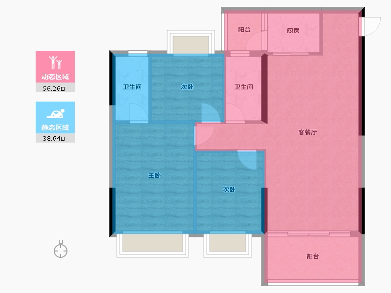 广东省-清远市-凯旋都汇-86.00-户型库-动静分区