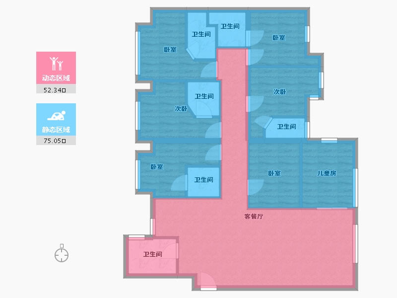 贵州省-贵阳市-颐华府-114.00-户型库-动静分区