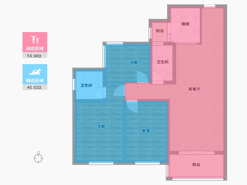 四川省-成都市-碧桂园海昌天澜-92.50-户型库-动静分区