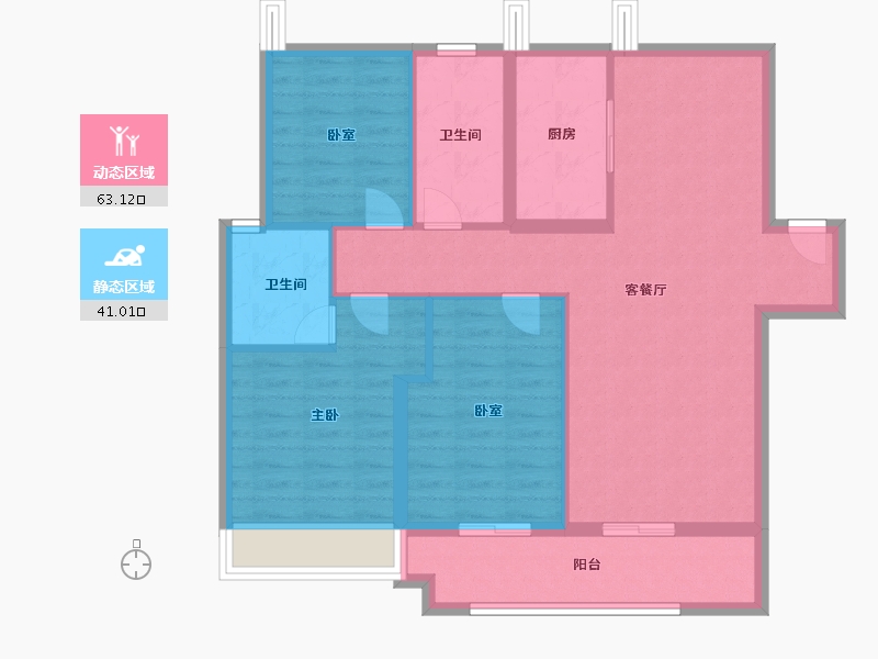 湖北省-武汉市-国博新城C4地块-93.72-户型库-动静分区