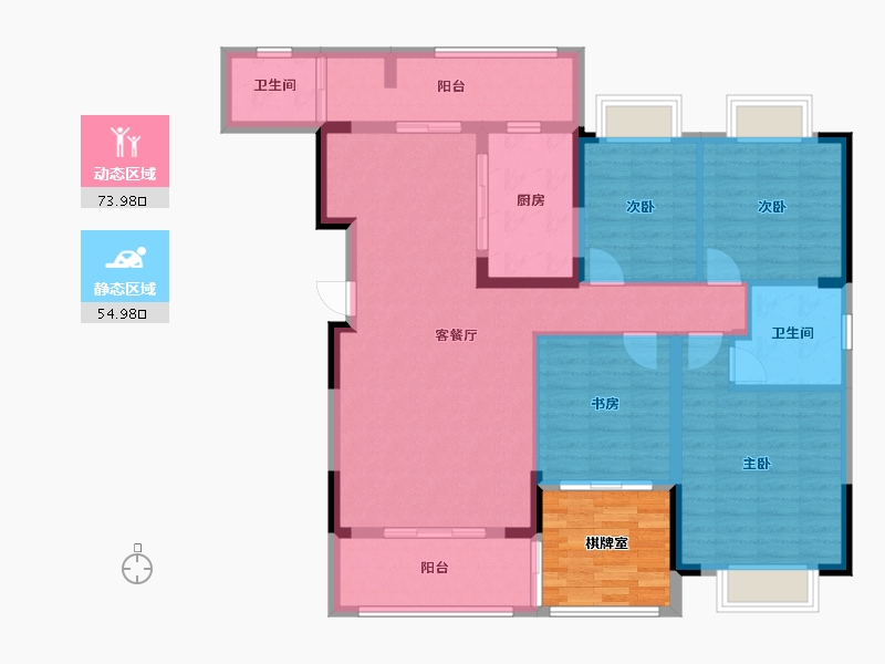 湖南省-怀化市-盛世豪庭-158.00-户型库-动静分区