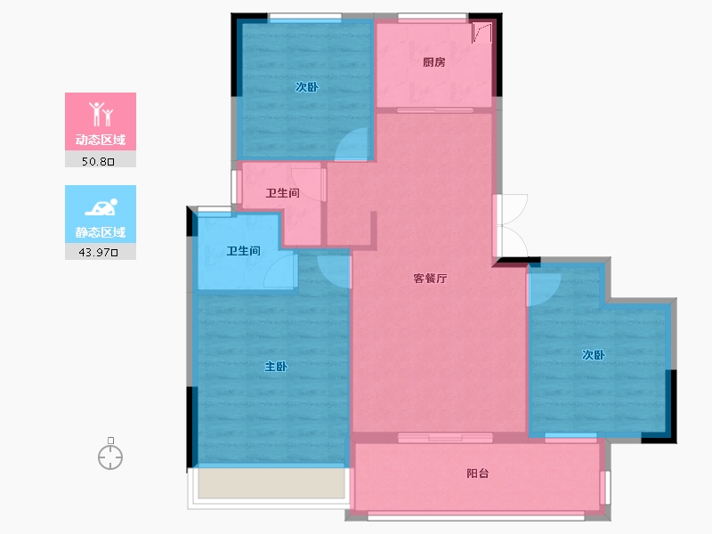 浙江省-衢州市-志城江山赋-85.88-户型库-动静分区