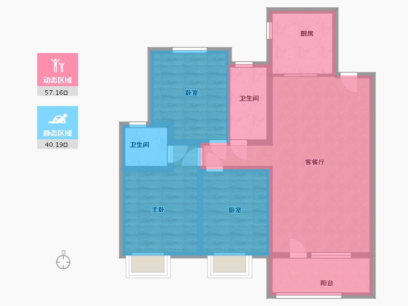 吉林省-长春市-大众理想城市-86.00-户型库-动静分区