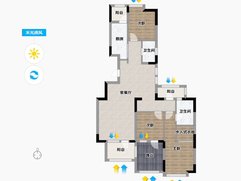 黑龙江省-哈尔滨市-华美天樾-115.00-户型库-采光通风