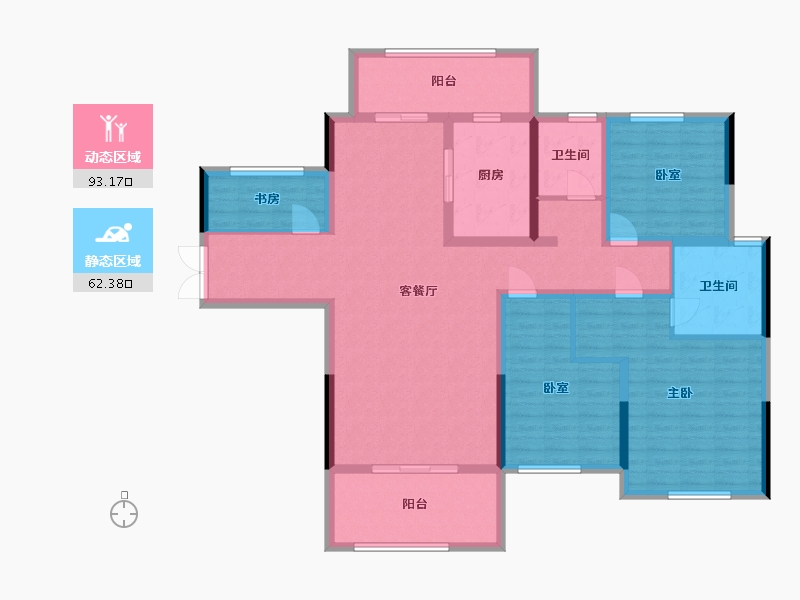 湖南省-常德市-翰林公馆-139.30-户型库-动静分区