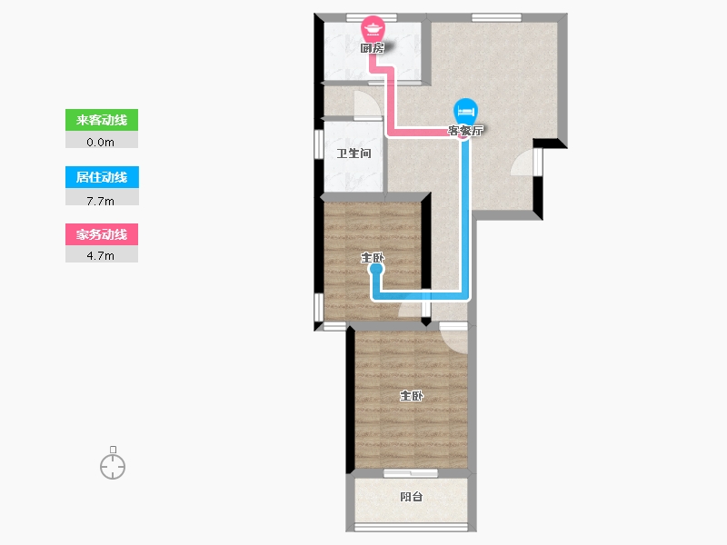 浙江省-杭州市-沁香公寓-60.00-户型库-动静线