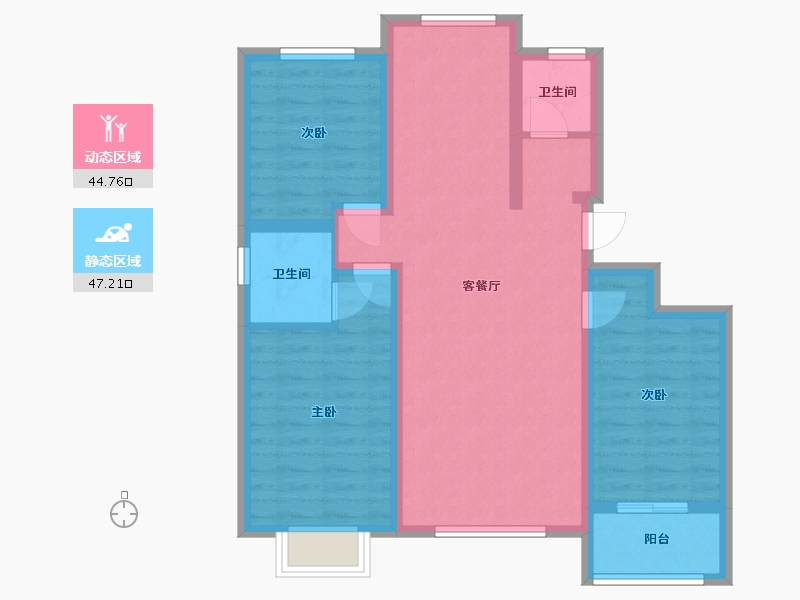 河北省-沧州市-学府名苑二期-90.00-户型库-动静分区