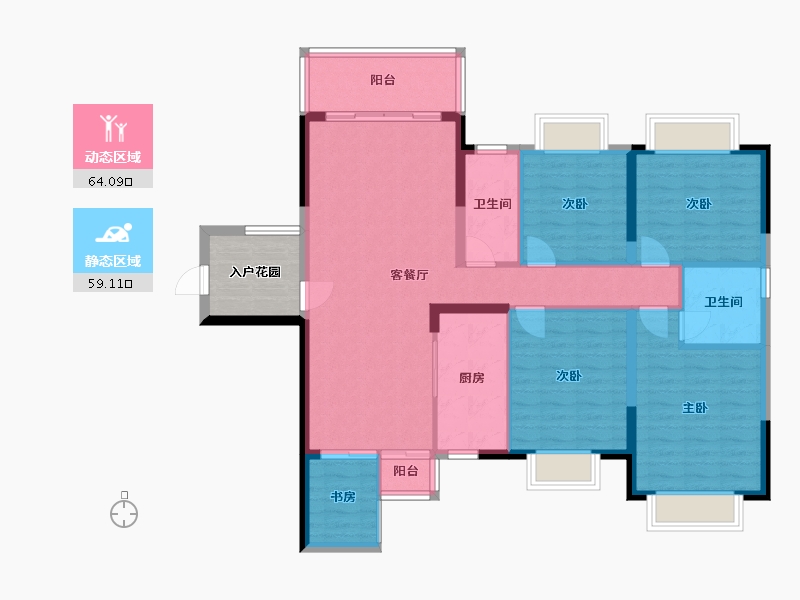 广西壮族自治区-玉林市-东城丽景-130.00-户型库-动静分区